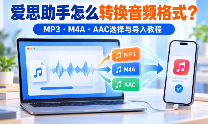 爱思助手怎么转换音频格式？MP3、M4A、AAC选择与导入教程